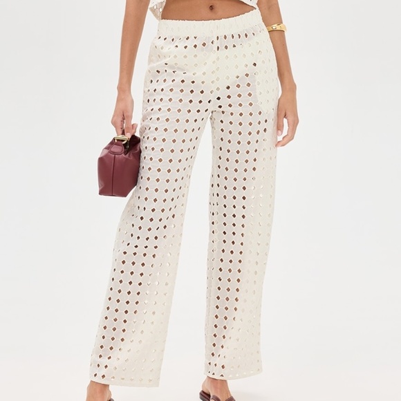 LE BOP • Eyelet Odette Pants in Ivory - Picture 1 of 8